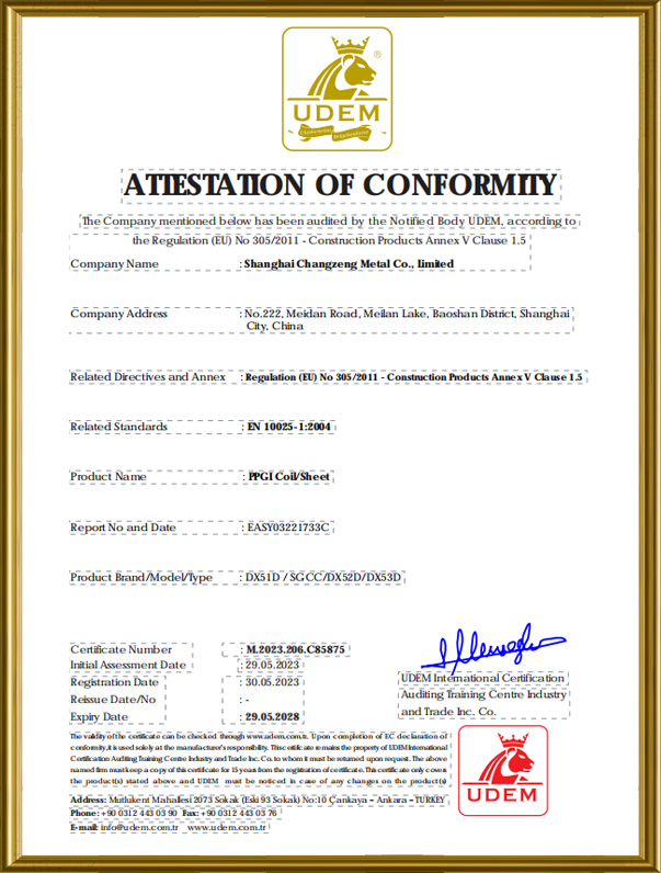 ATIESTATION OF CONFORMIIY