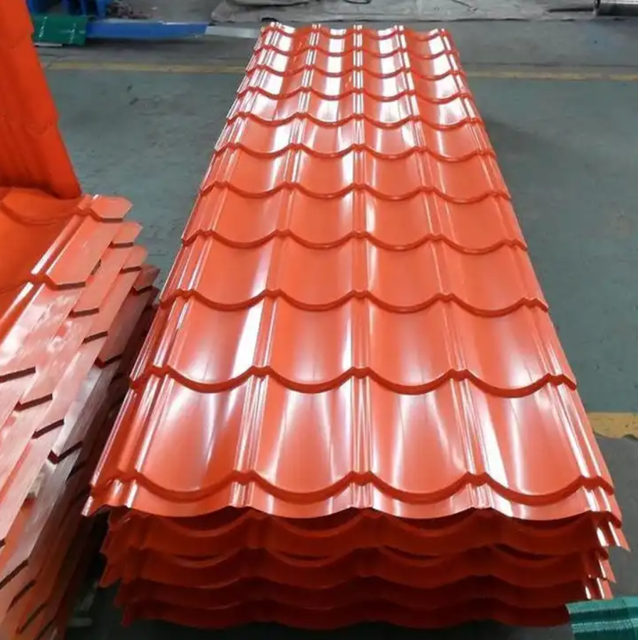 Gauge26 Color Coated Corrugated Steel Sheets Blue Metal Roofing Sheet