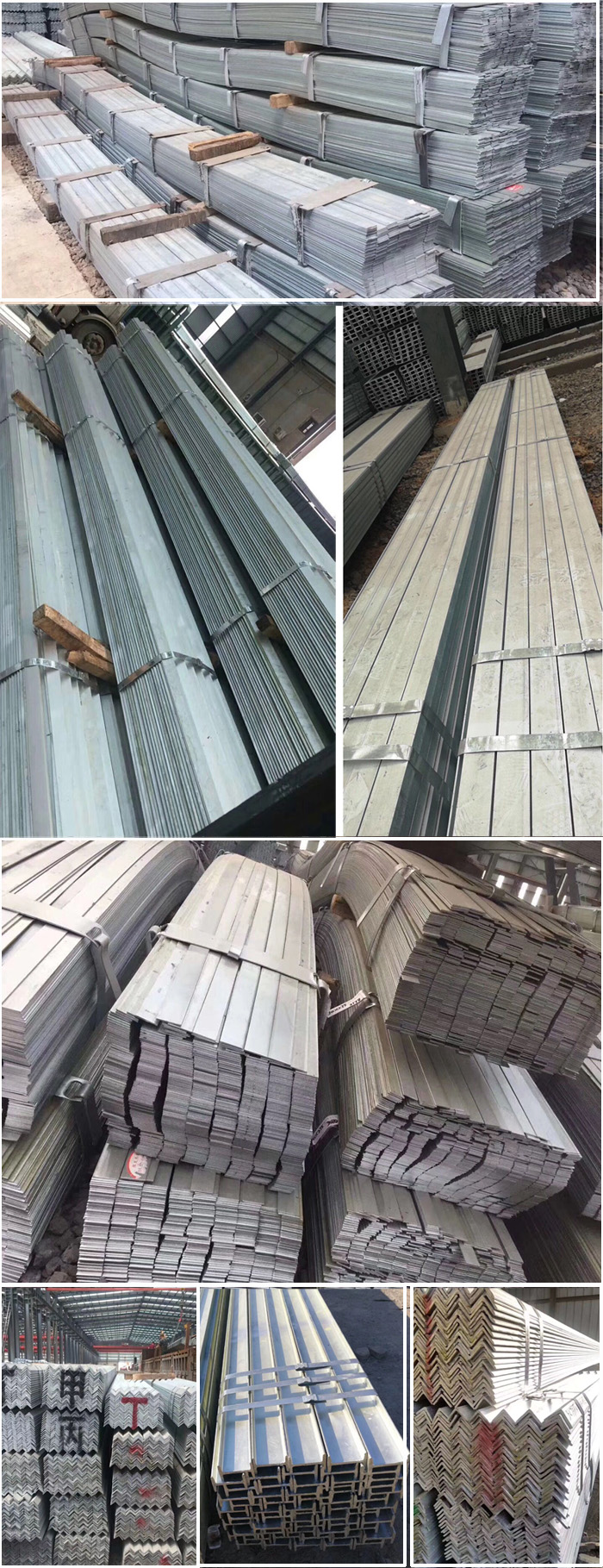 Galvanized mild steel flat bars stacked showcasing smooth edges and bright zinc spangle finish