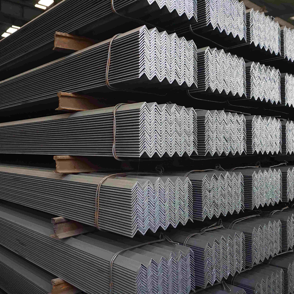 Galvanized MS angle steel showing smooth surface treatment and precise L shape